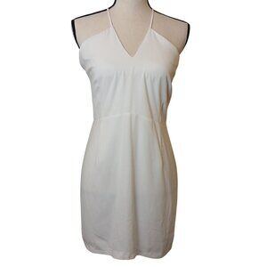Short White Crossed Strap Cocktail Dress Sz L By Naked Zebra Sexy Flirty #I-9